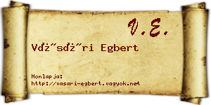 Vásári Egbert névjegykártya